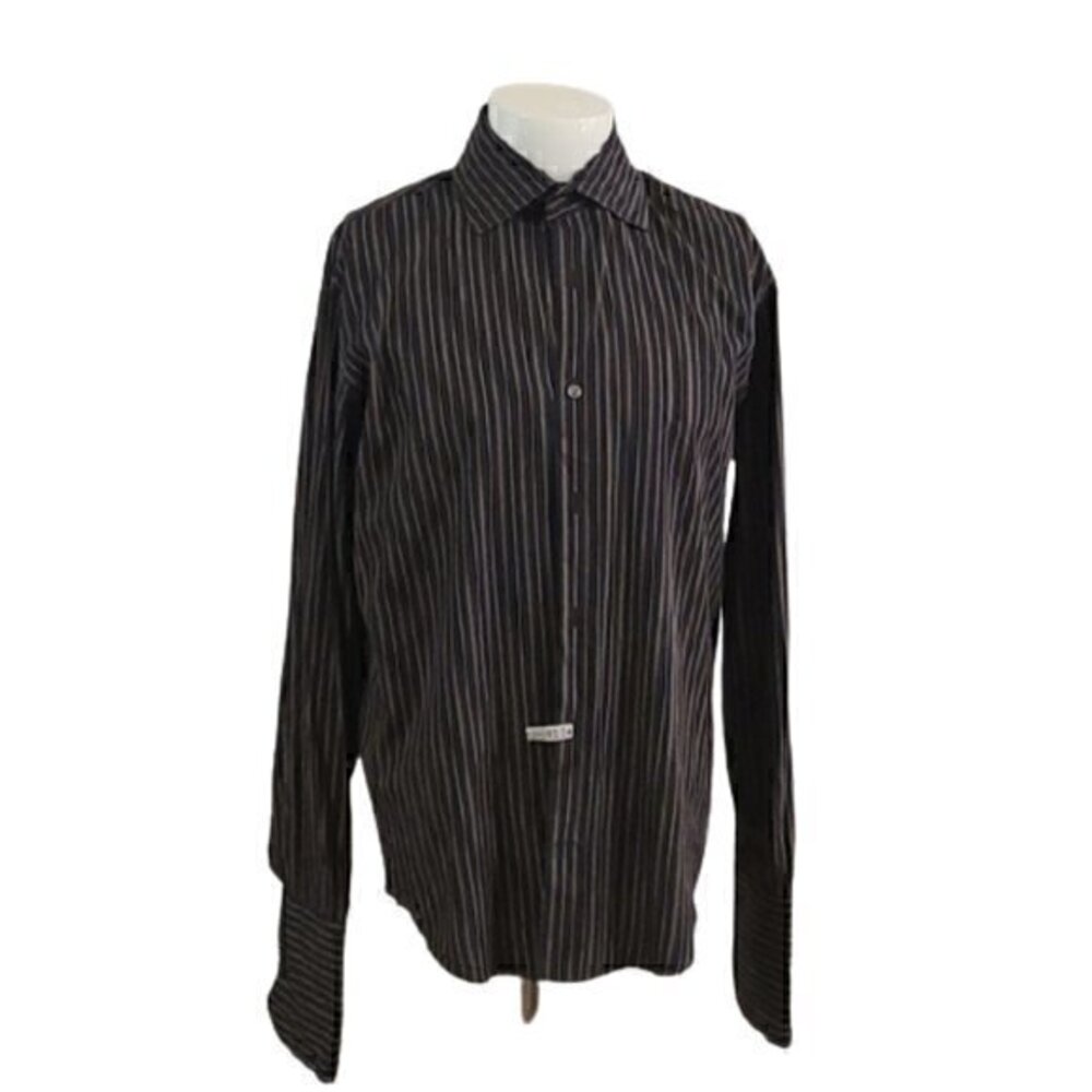 [Banana Republic] Brown Striped Long Sleeve Button Down - Size M